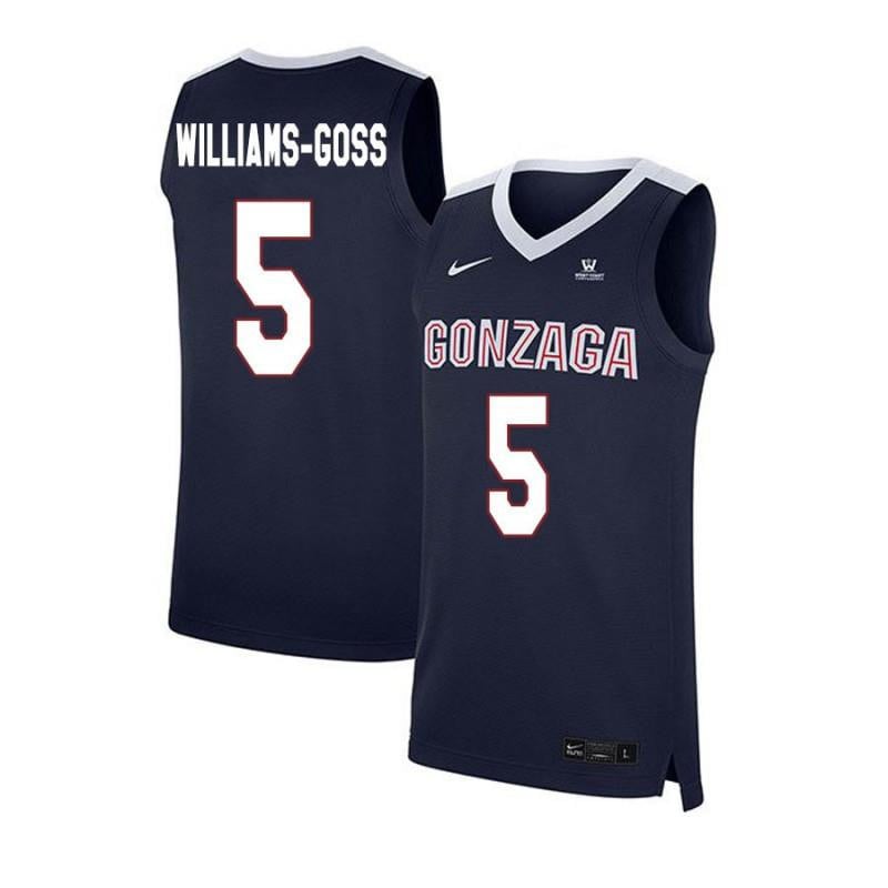5 Nigel Williams-Goss Navy Elite Gonzaga Bulldogs NCAA Jersey Men's