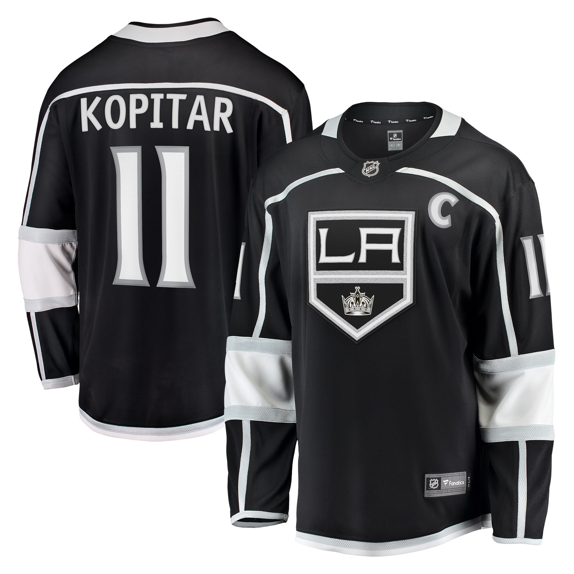 Los Angeles Kings Anze Kopitar Black Home Breakaway NHL Jersey Men's