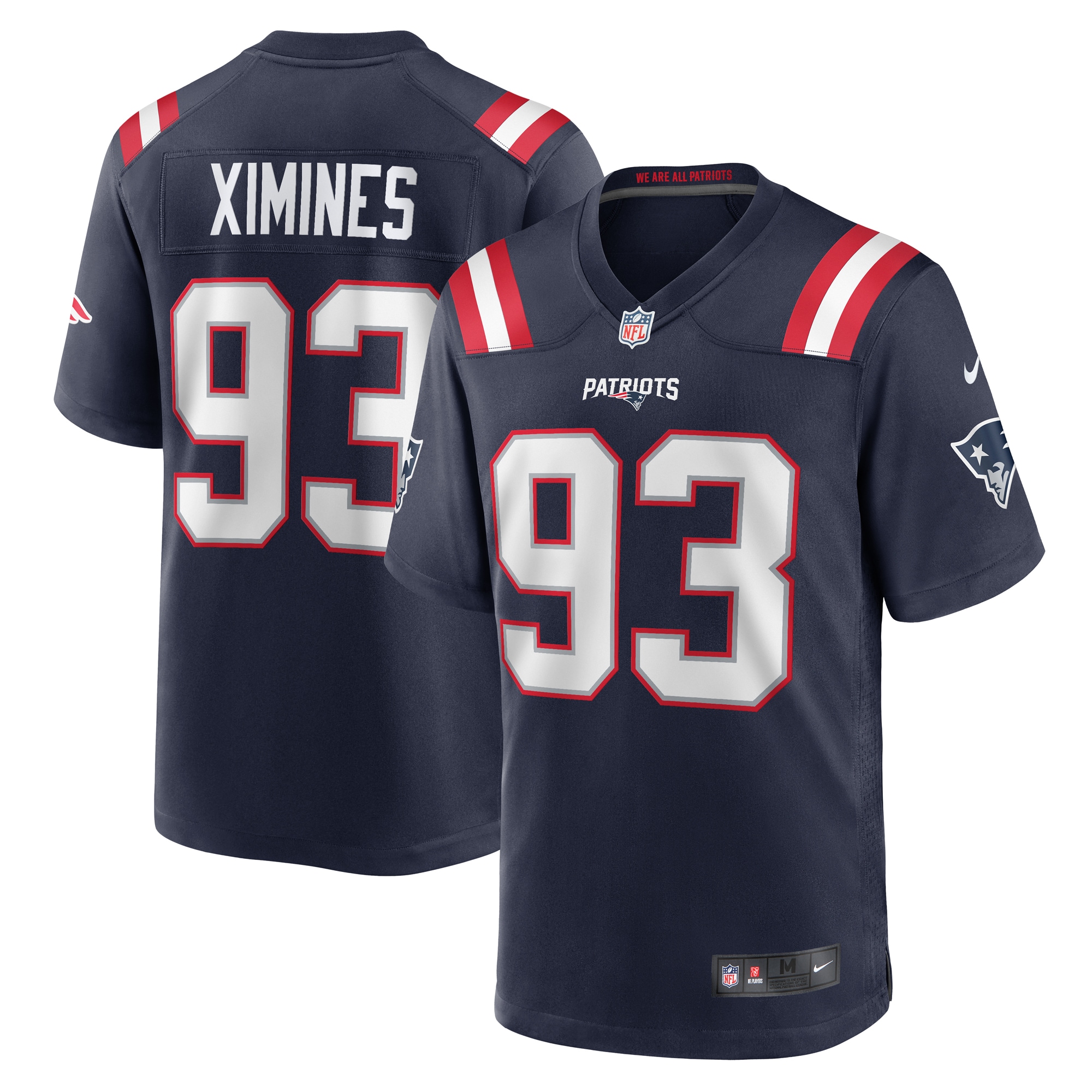 New England Patriots Oshane Ximines Navy Game NFL Jersey Men's