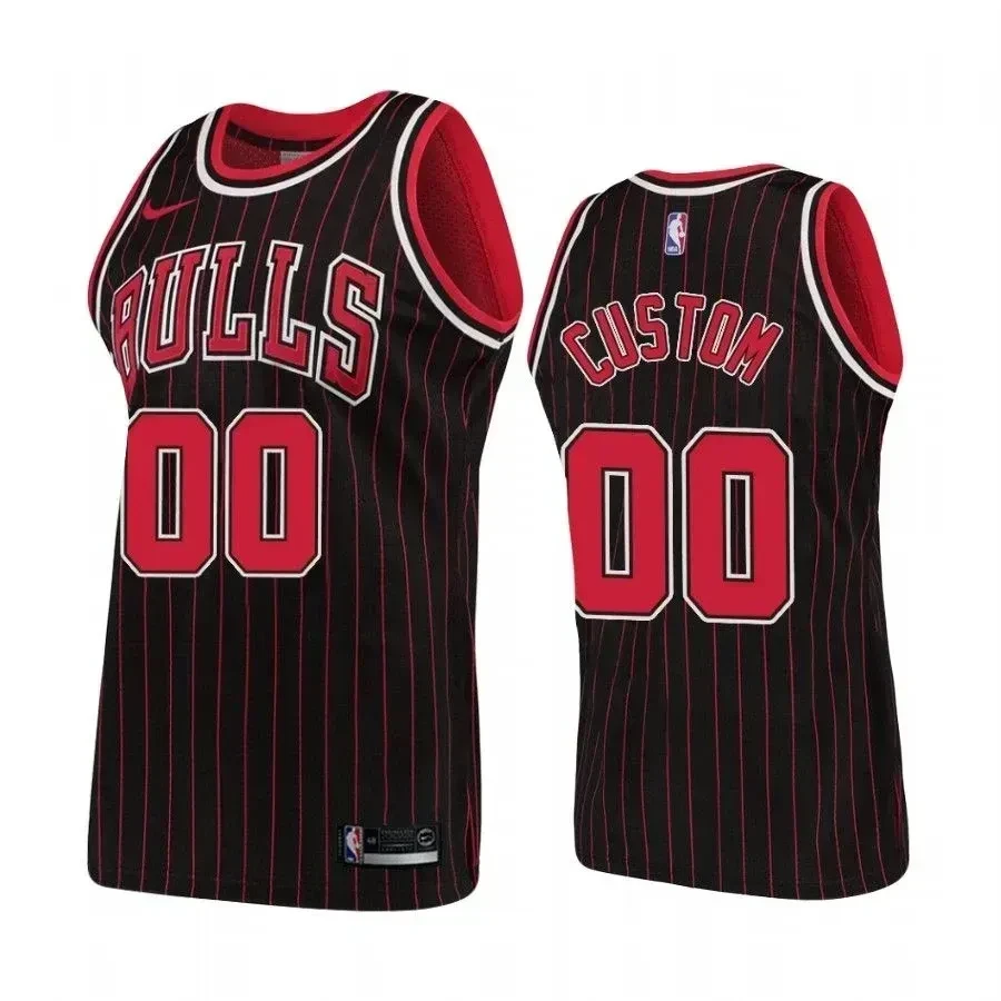 Chicago Bulls 00 Custom Hardwood Classics Black NBA Jersey Men's