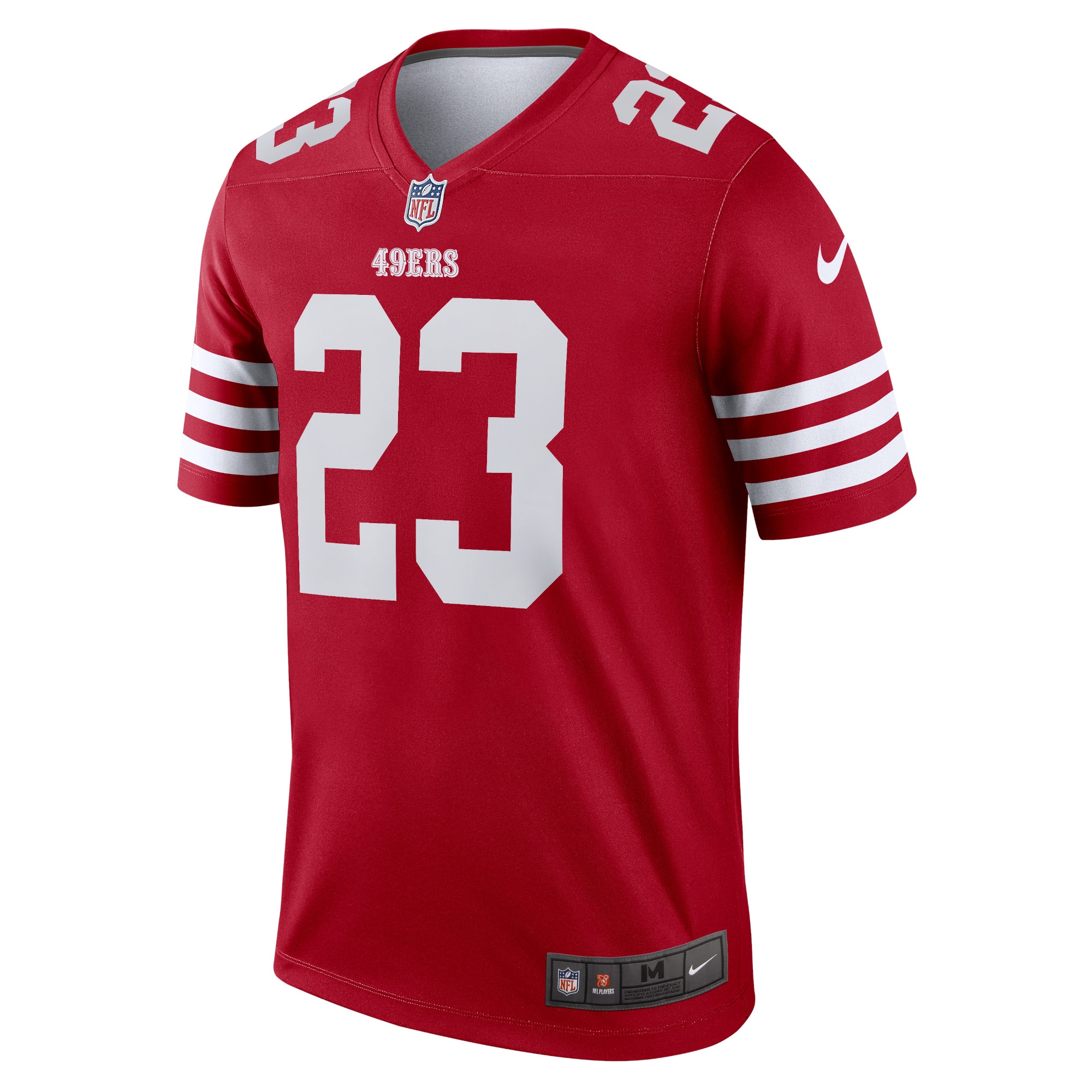 San Francisco 49ers Christian McCaffrey Scarlet Team Legend Player Performance Top NFL Jersey Men's
