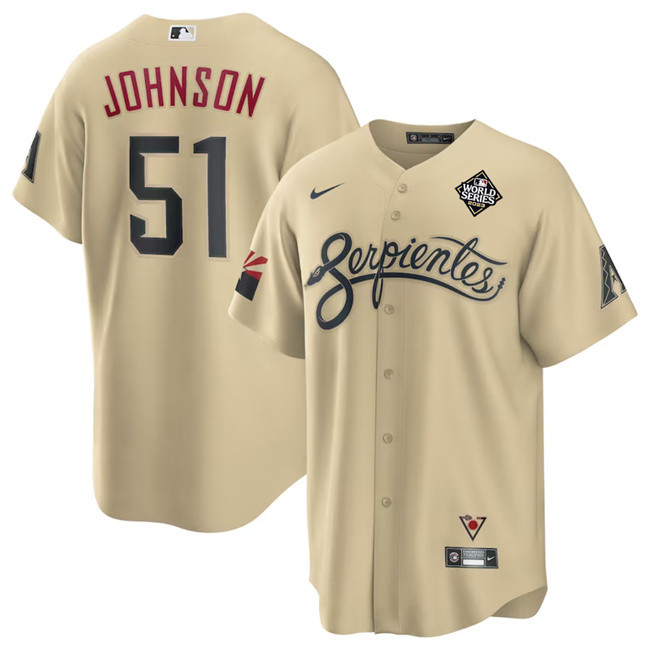 Randy Johnson 51 Arizona Diamondbacks 2023 World Series Gold MLB Jersey Men's