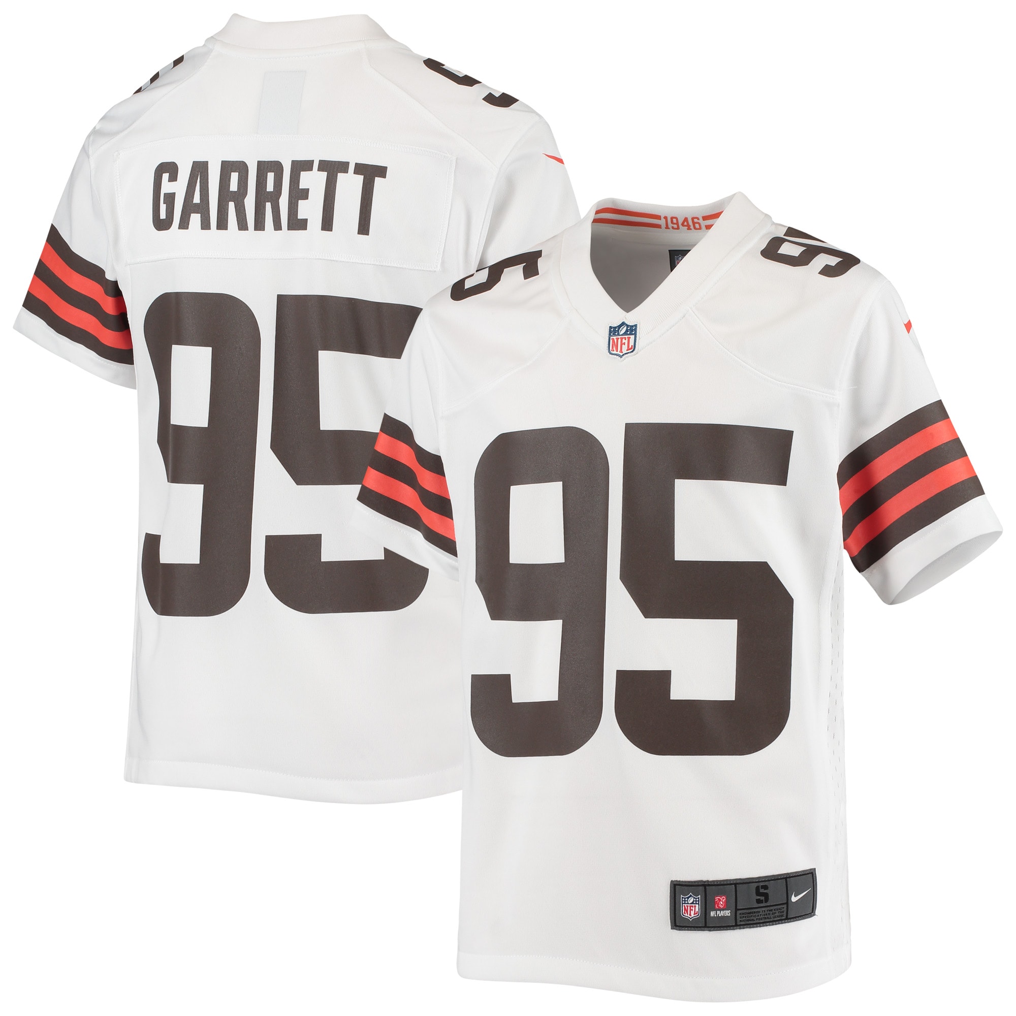Cleveland Browns Myles Garrett White Game NFL Jersey Youth