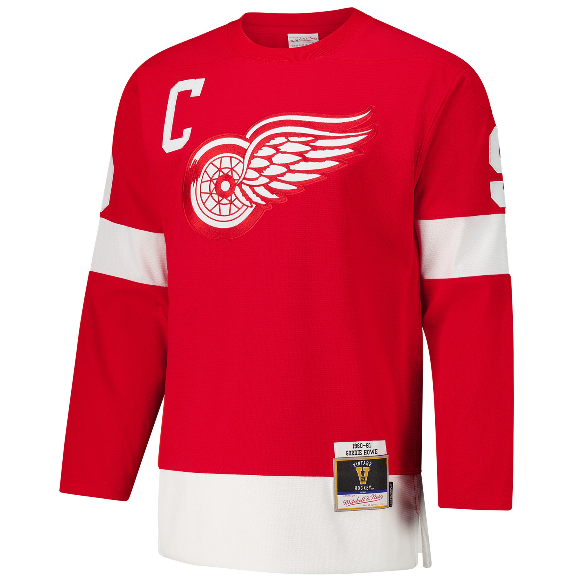 Detroit Red Wings Gordie Howe Red 1960-61 Power Play NHL Jersey Men's
