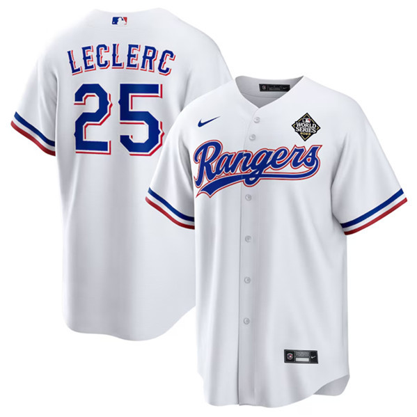 Jos? Leclerc 25 Texas Rangers 2023 World Series Stitched White MLB Jersey Men's