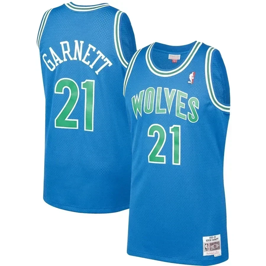 Kevin Garnett Minnesota Timberwolves Mitchell Ness 1995-96 Hardwood Classics Player Blue NBA Jersey Men's