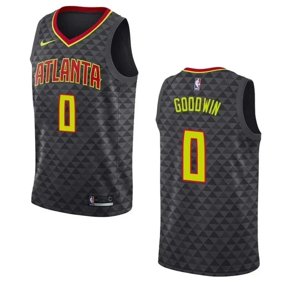 Atlanta Hawks 0 Brandon Goodwin Icon Swingman Black NBA Jersey Men's