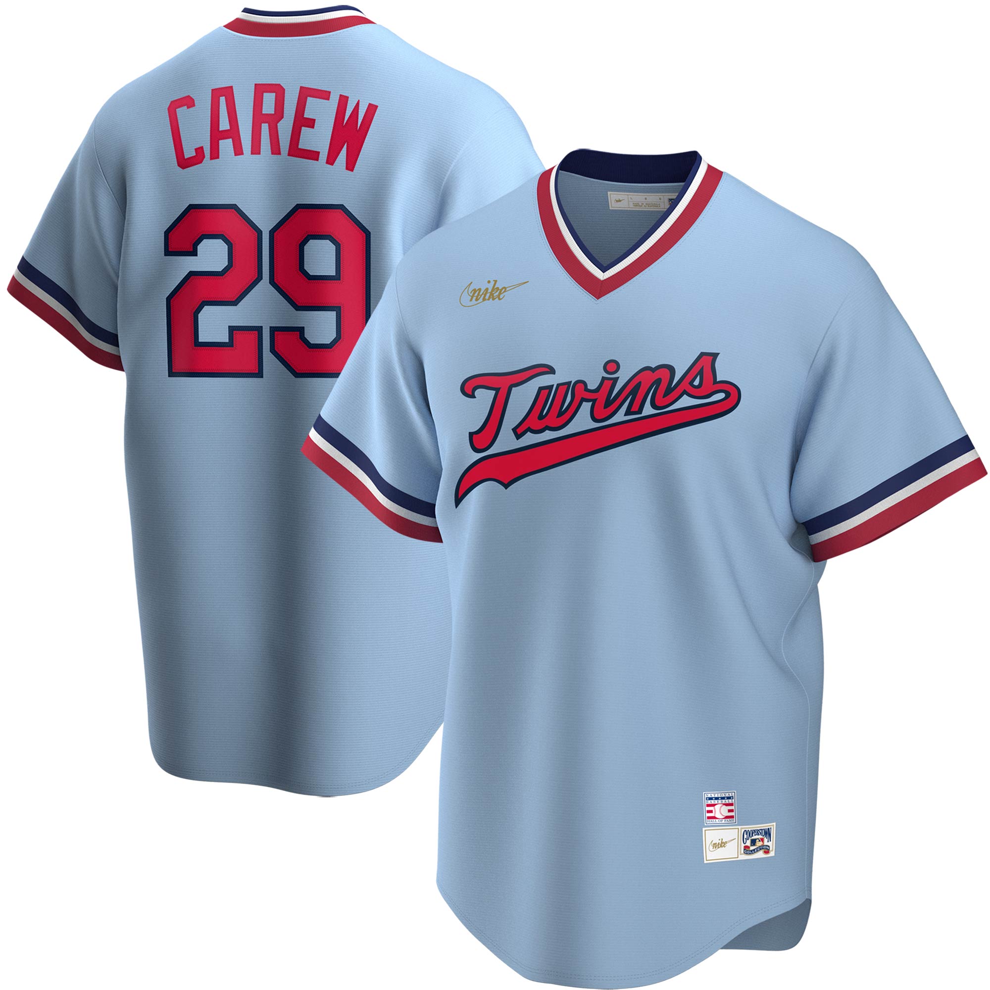 Minnesota Twins Rod Carew Light Blue Road Cooperstown Collection Player MLB Jersey Men's