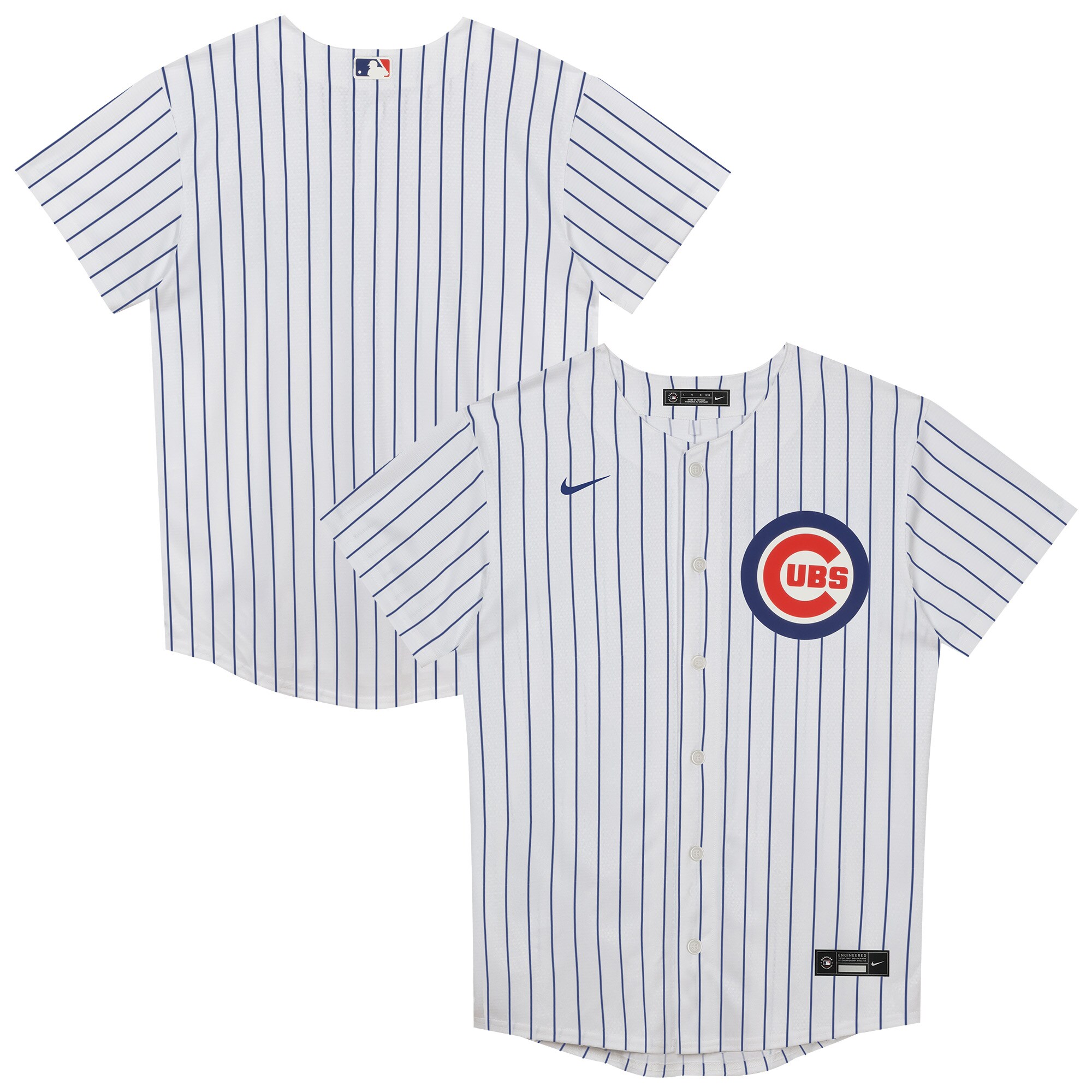 Juvenile Chicago Cubs White Home Blank MLB Jersey Men's