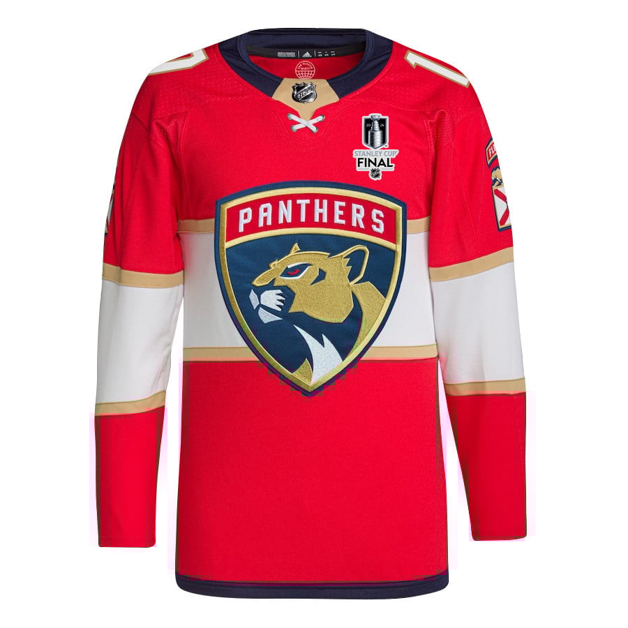 Evan Rodrigues 17 Florida Panthers 2024 STANLEY CUP Final Home Breakaway Red NHL Jersey Men's