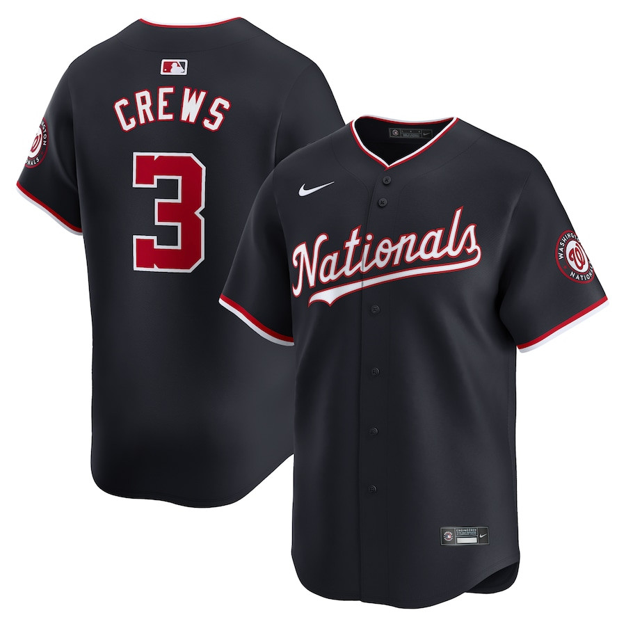 Dylan Crews 3 Washington Nationals Alternate Limited Player Navy MLB Jersey Men's
