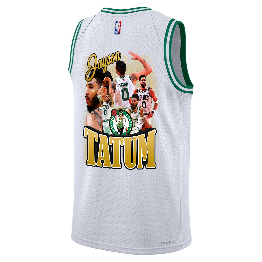 Jayson Tatum 0 Best Moments At Boston Celtics 2024 Association Edition Final Champions Patc White NBA Jersey Men's