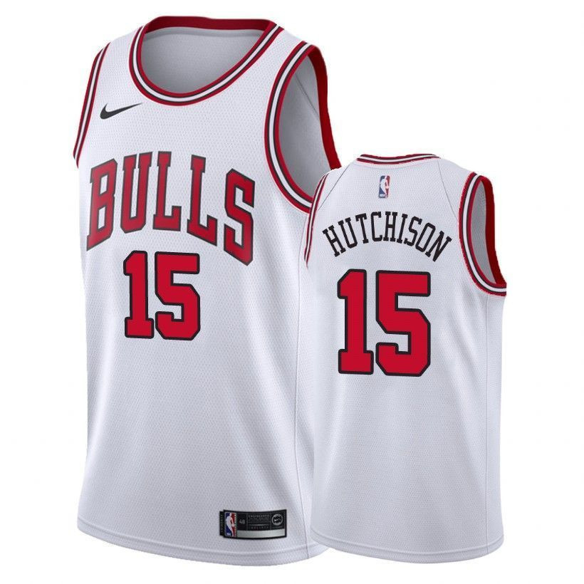 Chicago Bulls Chandler Hutchison 15 Associatio White NBA Jersey Men's
