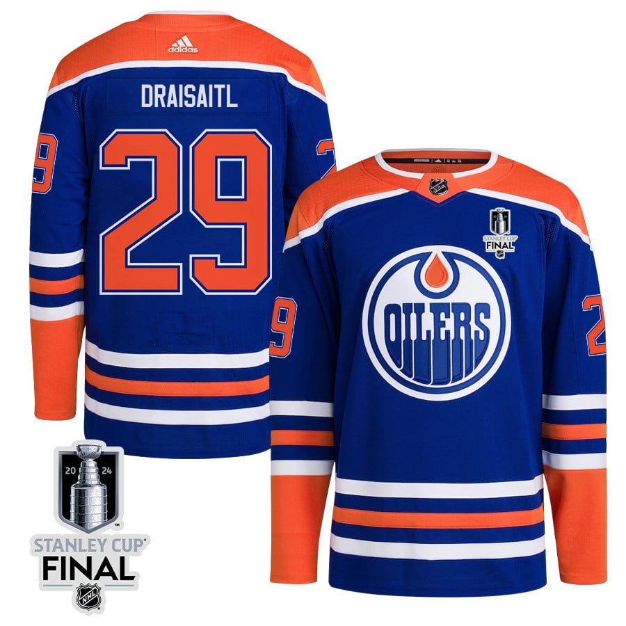 Leon Draisaitl 29 Edmonton Oilers 2024 STANLEY CUP Final Home Primegreen Royal NHL Jersey Men's