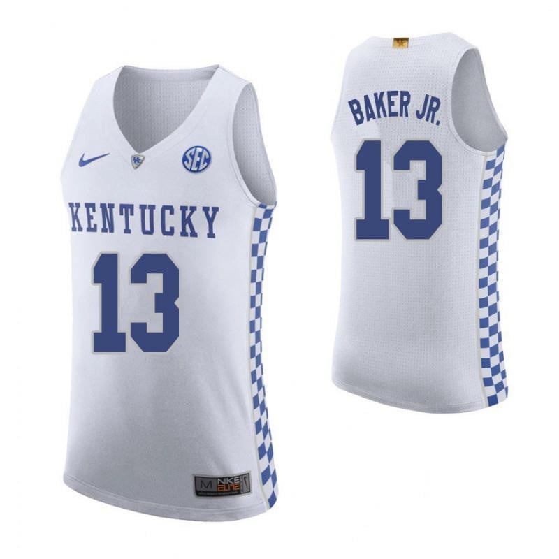 13 Jemarl Baker Jr Roa White Elite Kentucky Wildcats NCAA Jersey Men's