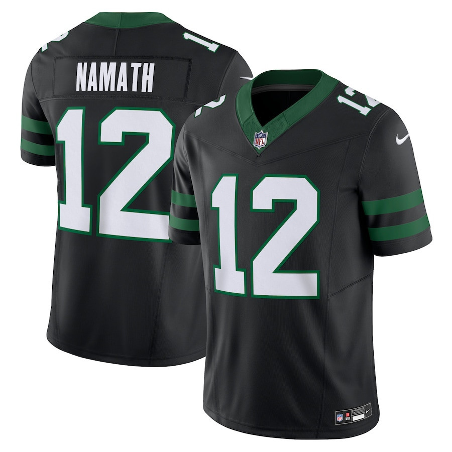 Joe Namath 12 New York Jets Alternate Vapor F.U.S.E. Limited Legacy Black NFL Jersey Men's