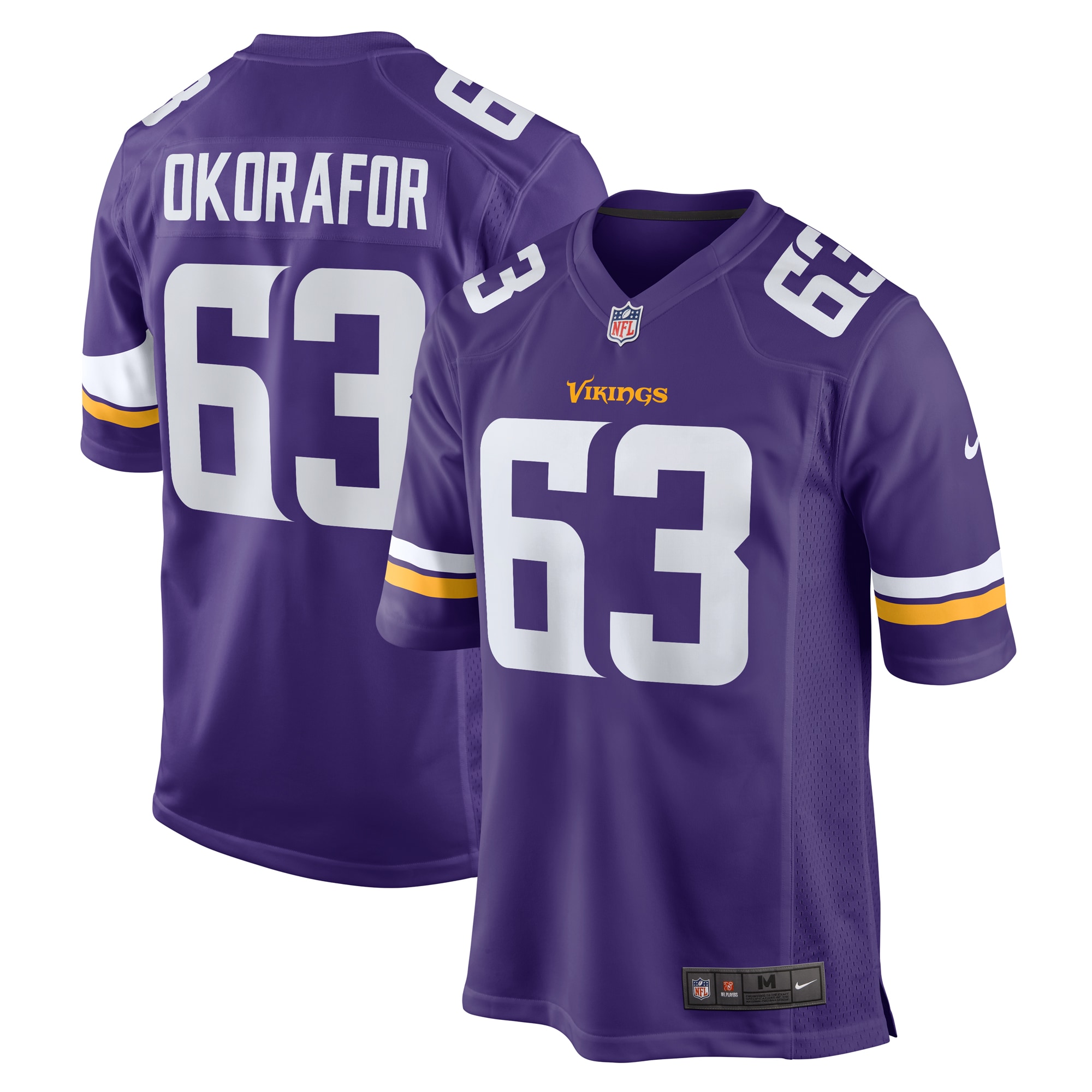 Minnesota Vikings Chim Okorafor Purple Team Game NFL Jersey Men's