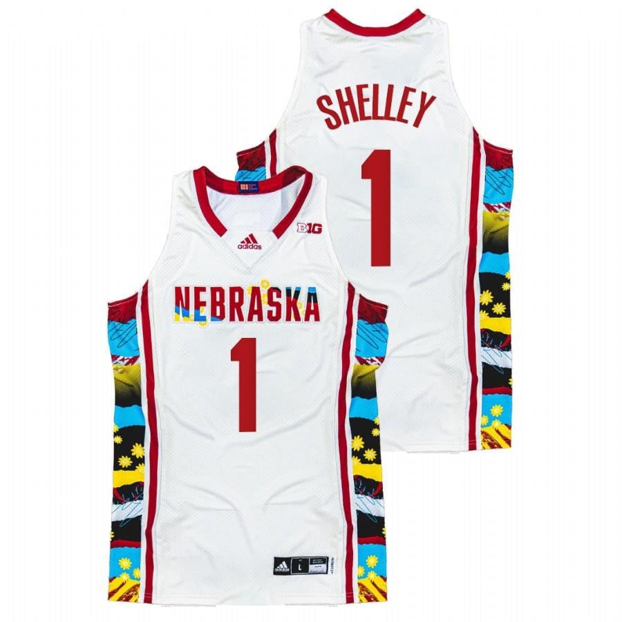 Jaz Shelley White Nebraska Cornhuskers 2022 Sunflower BHM Honoring Black Excellence NCAA Jersey Men's