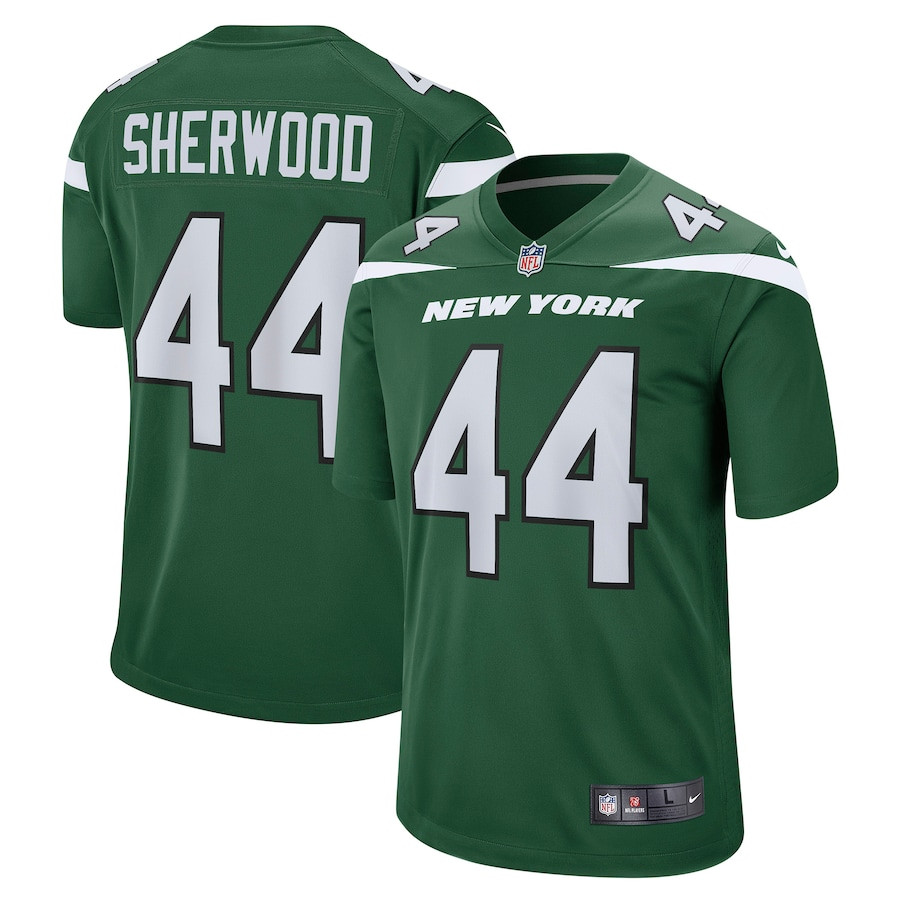 Jamien Sherwood 44 New York Jets Game Gotham Green NFL Jersey Men's