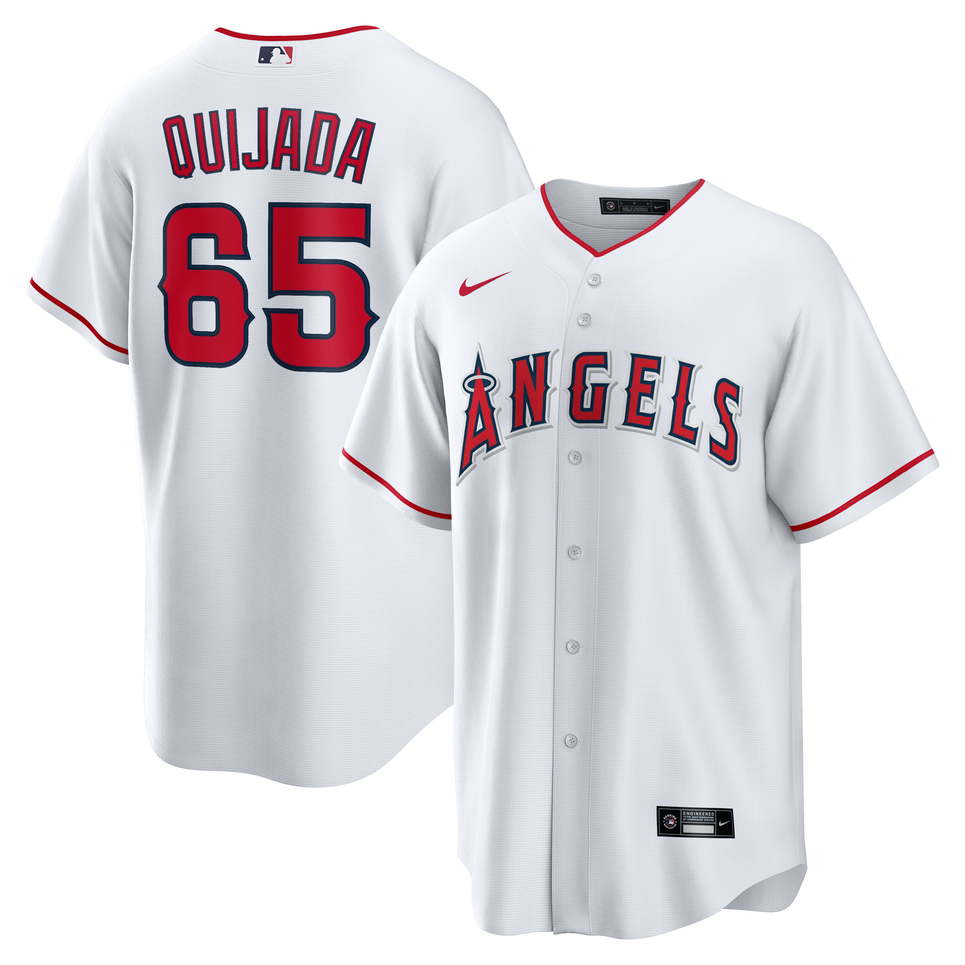 Los Angeles Angels Jos? Quijada White Home Player MLB Jersey Men's