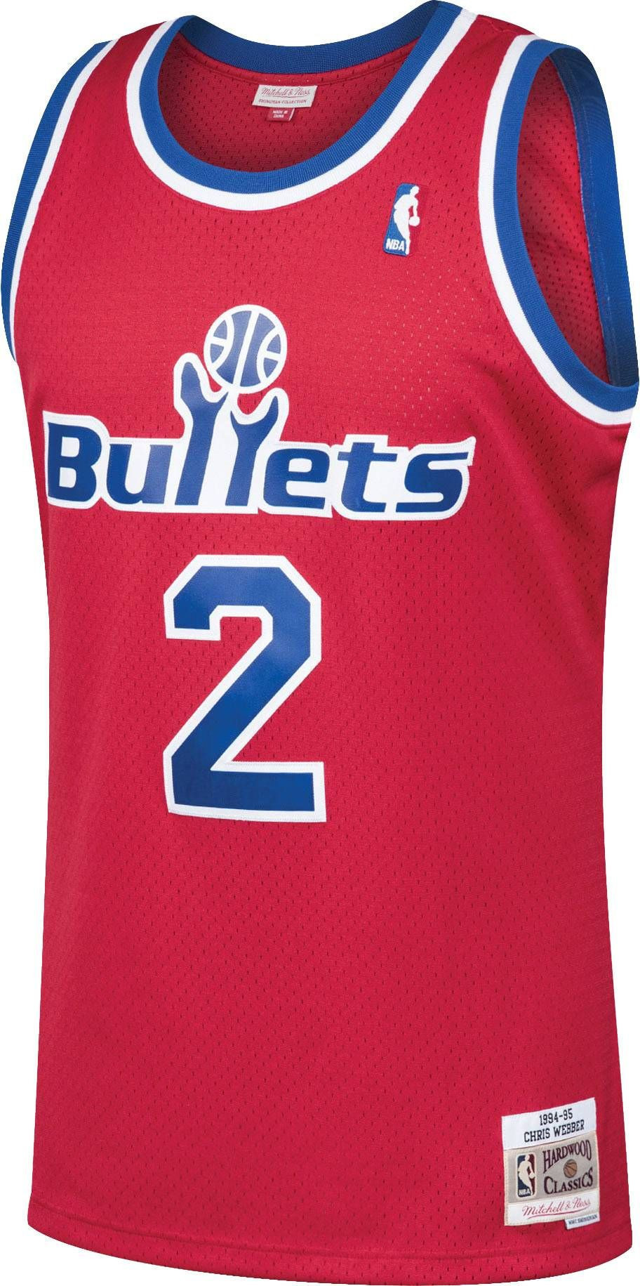 Mitchell Ness Washington Bullets Chris Webber 2 Swingman Red NBA Jersey Men's
