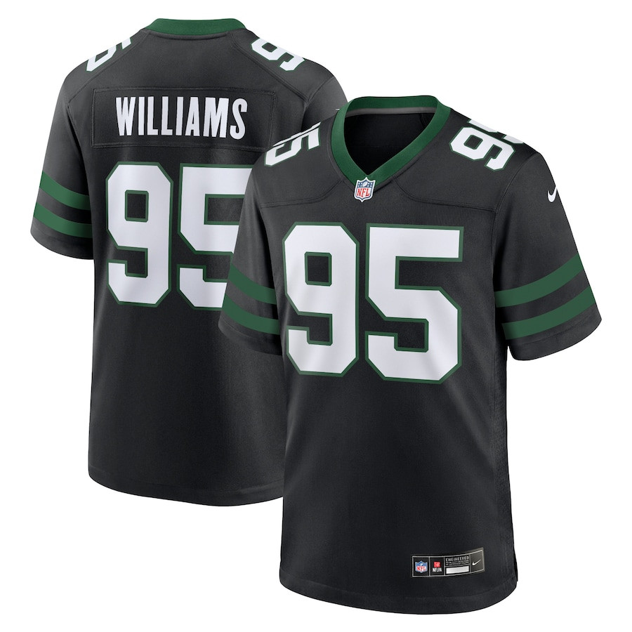 Quinnen Williams 95 New York Jets Alternate Game Legacy Black NFL Jersey Men's