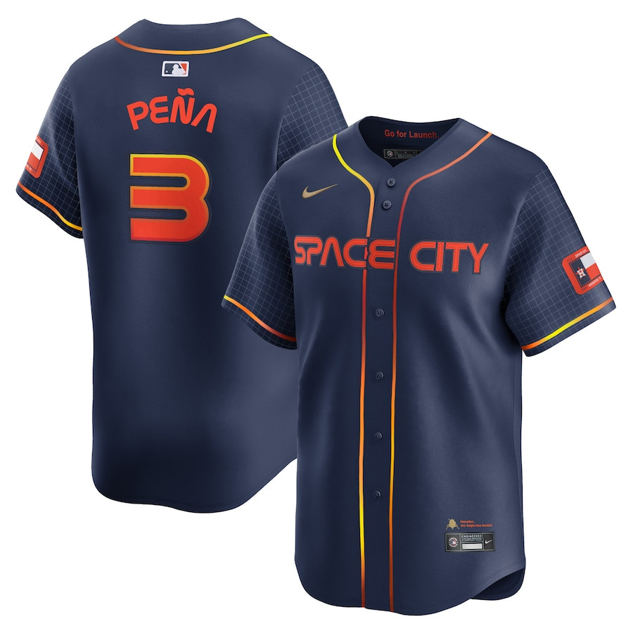 Jeremy Pe?a 3 Houston Astros City Connect Limited Navy MLB Jersey Men's