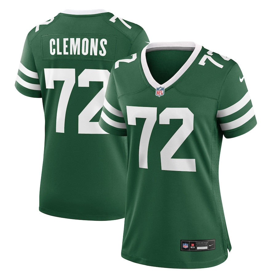 Micheal Clemons 72 New York Jets Team Game Legacy Green NFL Jersey Women's