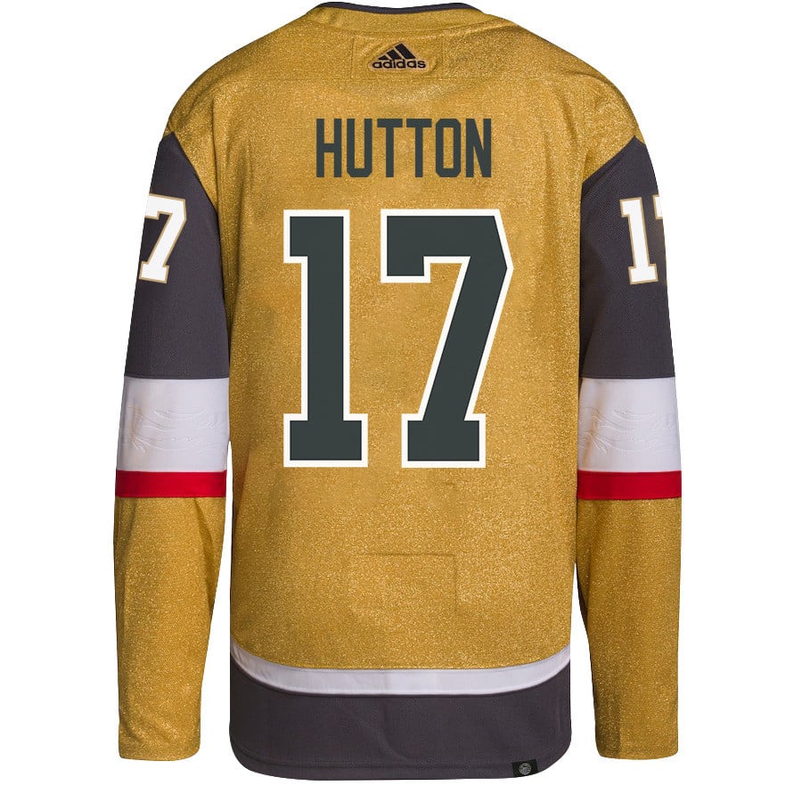 Ben Hutton 17 Vegas Golden Knights Stanley Cup 2023 Champions Patch Home Breakaway Gold NHL Jersey Men's