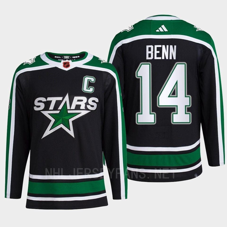 Jamie Benn 14 Reverse Retro 2.0 Dallas Stars 2022 Black Pro Primegreen NHL Jersey Men's