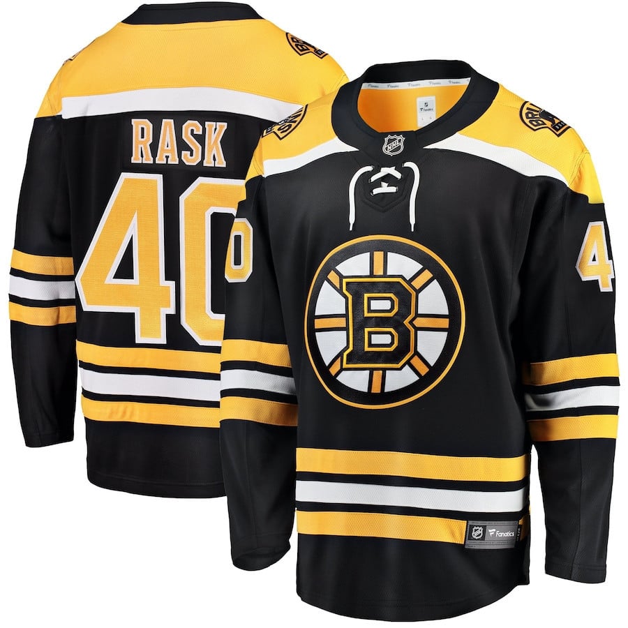 Tuukka Rask 40 Boston Bruins Breakaway Home Black NHL Jersey Men's
