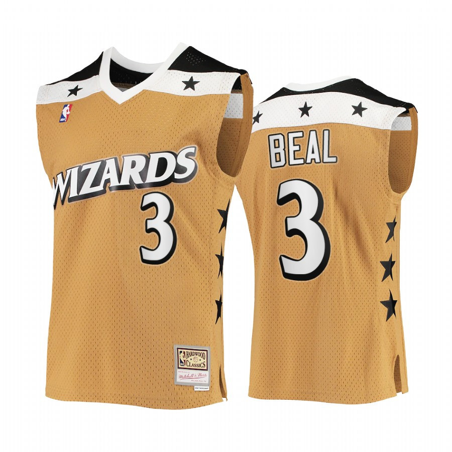 Bradley Beal 3 Washington Wizards Rare Vintage Gold HWC Stars NBA Jersey Men's