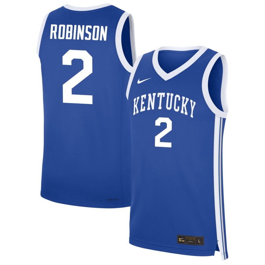 Jaxson Robinson 2 Kentucky Wildcats NIL Royal NCAA Jersey Men's