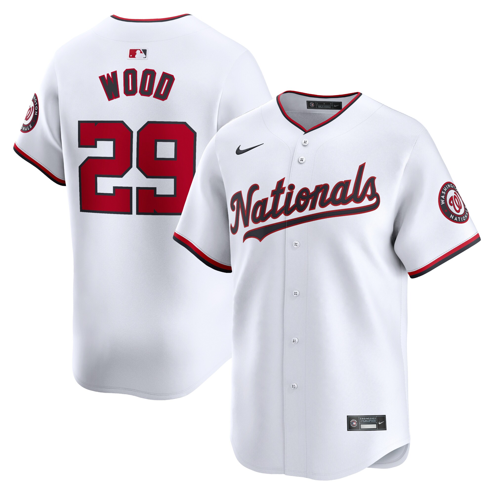 Washington Nationals James Wood White Home Limited Player MLB Jersey Youth