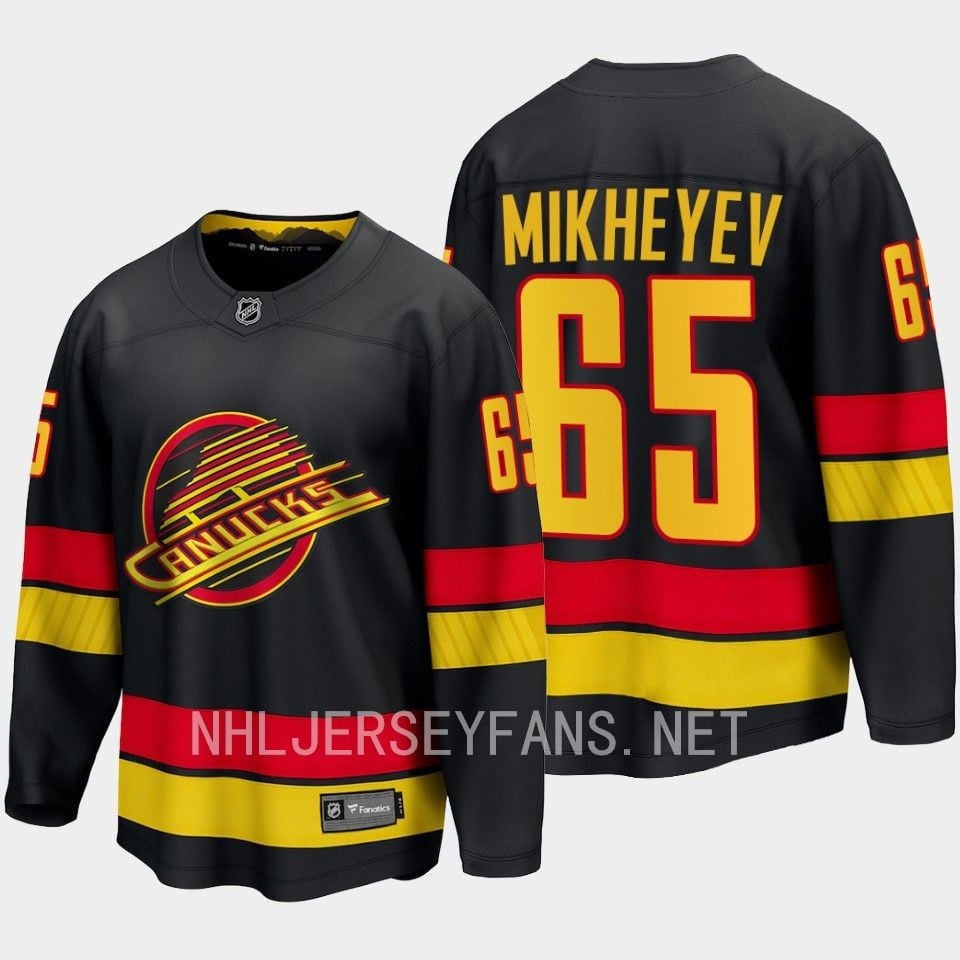 Vancouver Canucks Ilya Mikheyev 65 2023-24 Alternate Breakaway Black NHL Jersey Men's