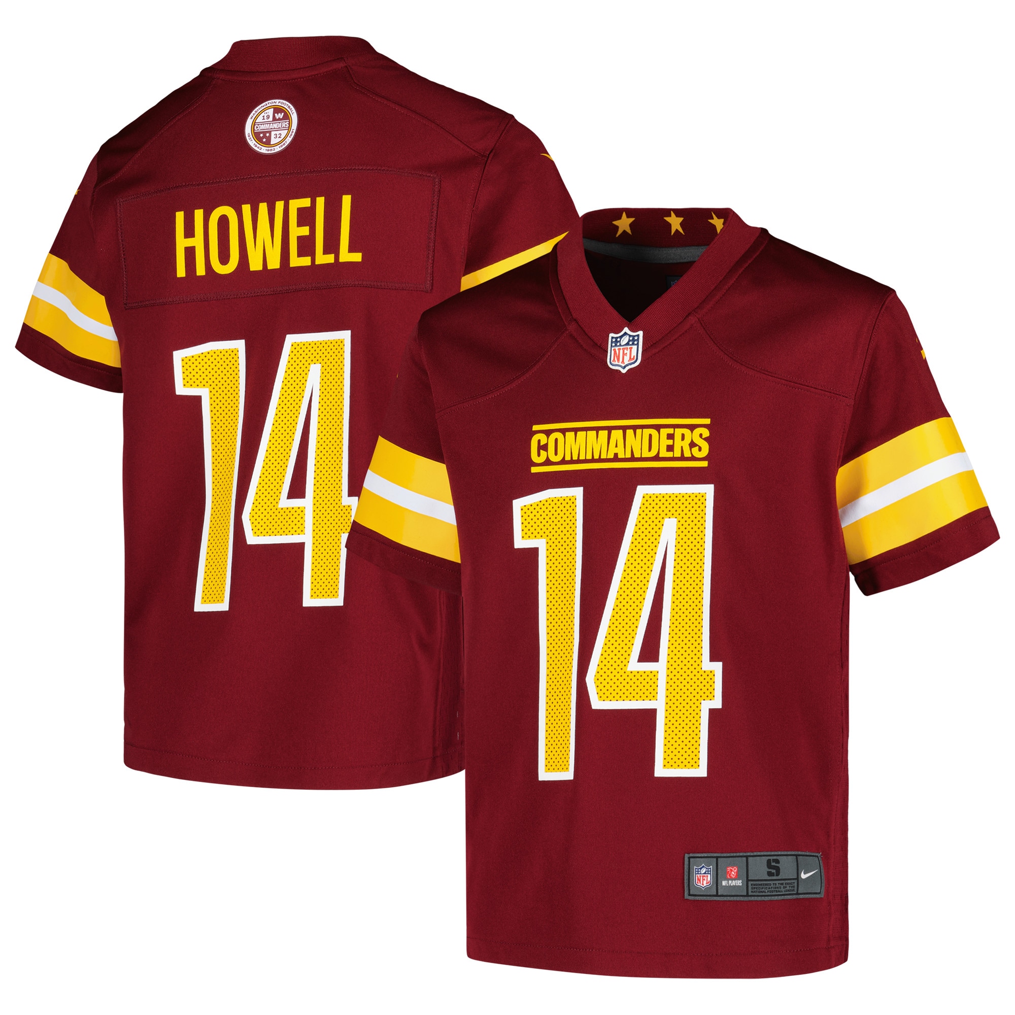 Washington Commanders Sam Howell Burgundy Game NFL Jersey Youth