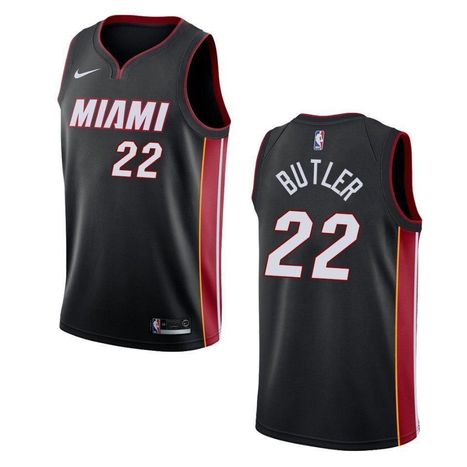 Miami Heat 22 Jimmy Butler Icon Swingman Black NBA Jersey Men's