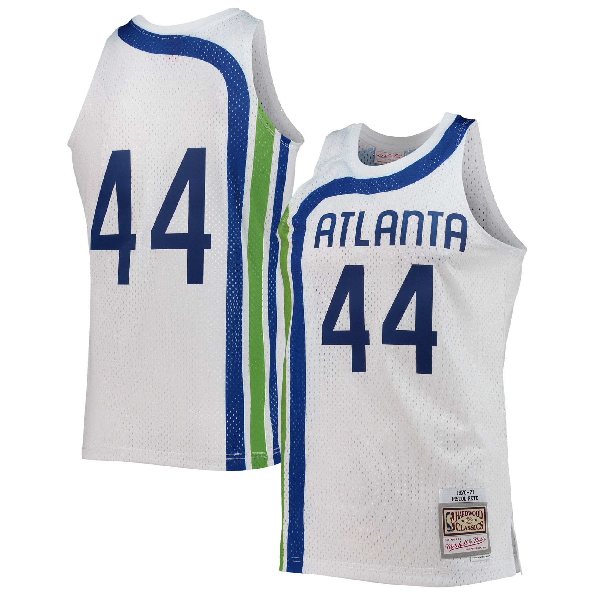 Mitchell Ness Pete Maravic White Atlanta Hawks 1970/71 Hardwood Classics Swingman NBA Jersey Men's
