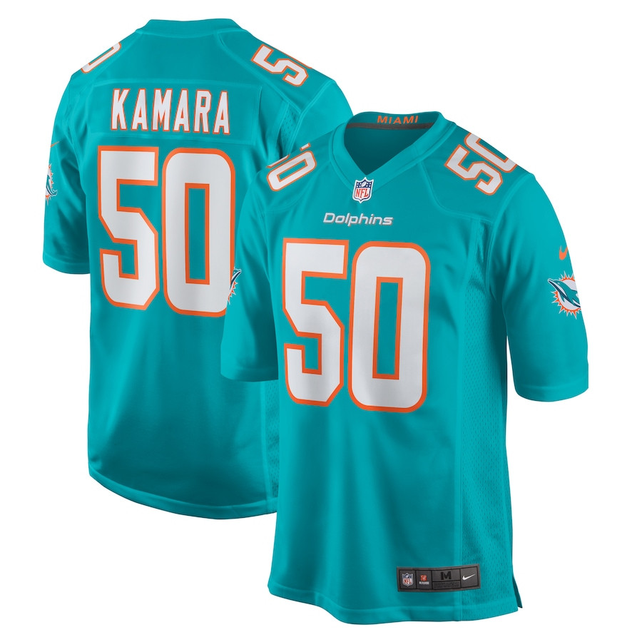 Mohamed Kamara 50 Miami Dolphins Game Aqua NFL Jersey Men's