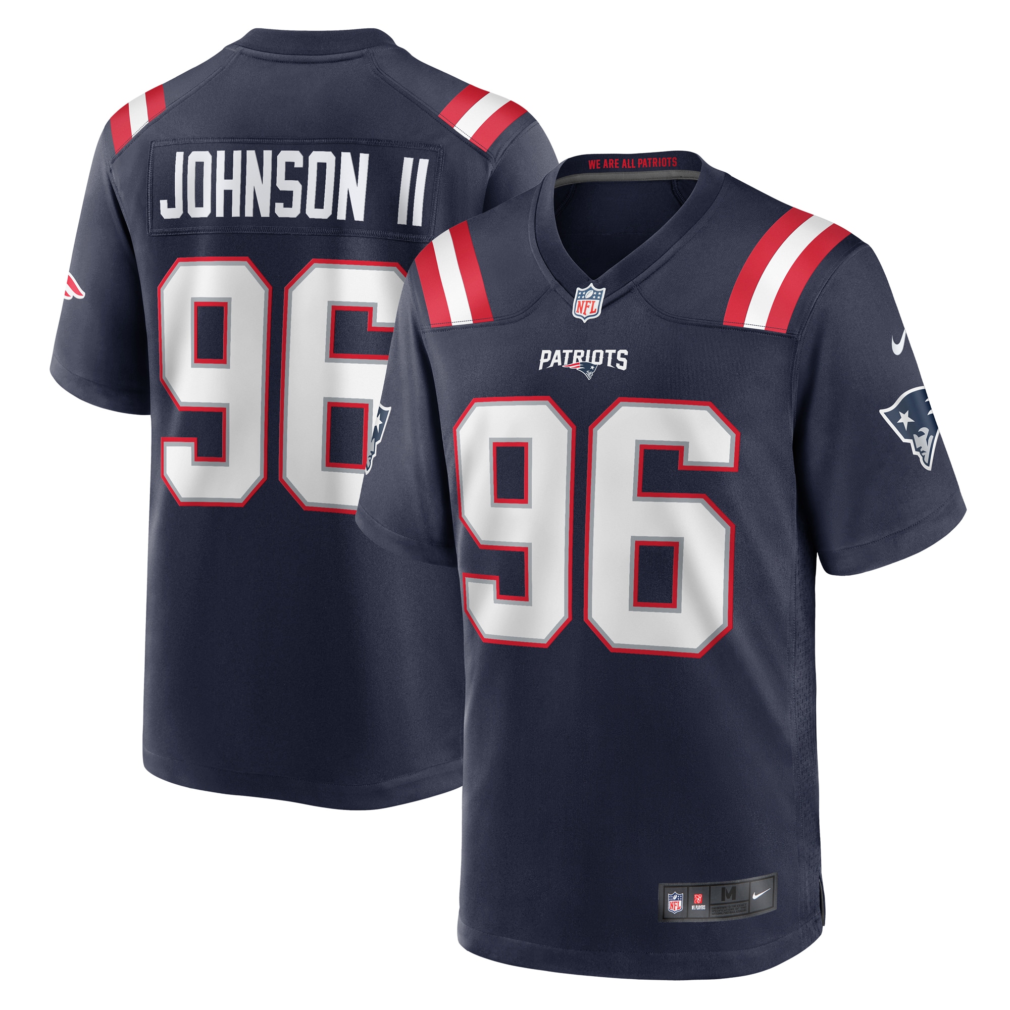 New England Patriots Eric Johnson II Navy Game NFL Jersey Men's