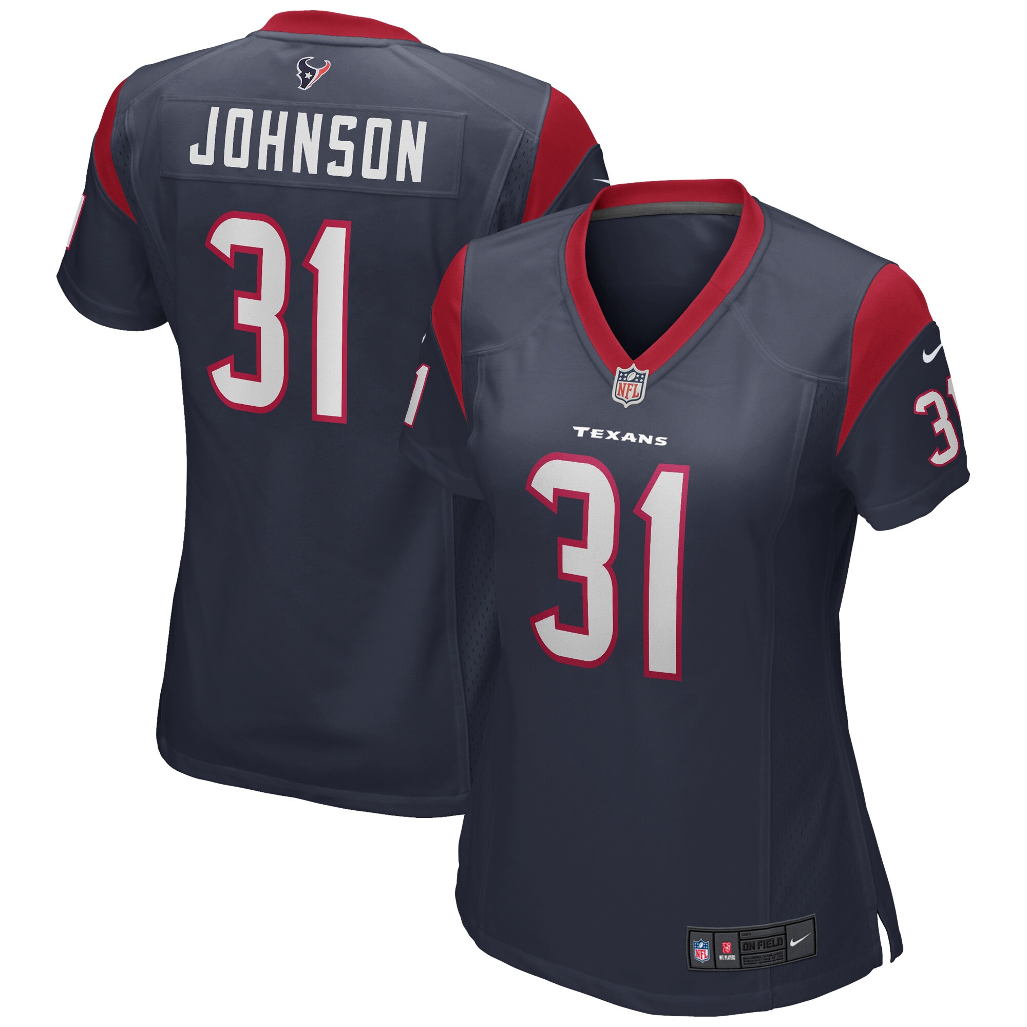 Houston Texans David Johnson Navy Game Player NFL Jersey Women's