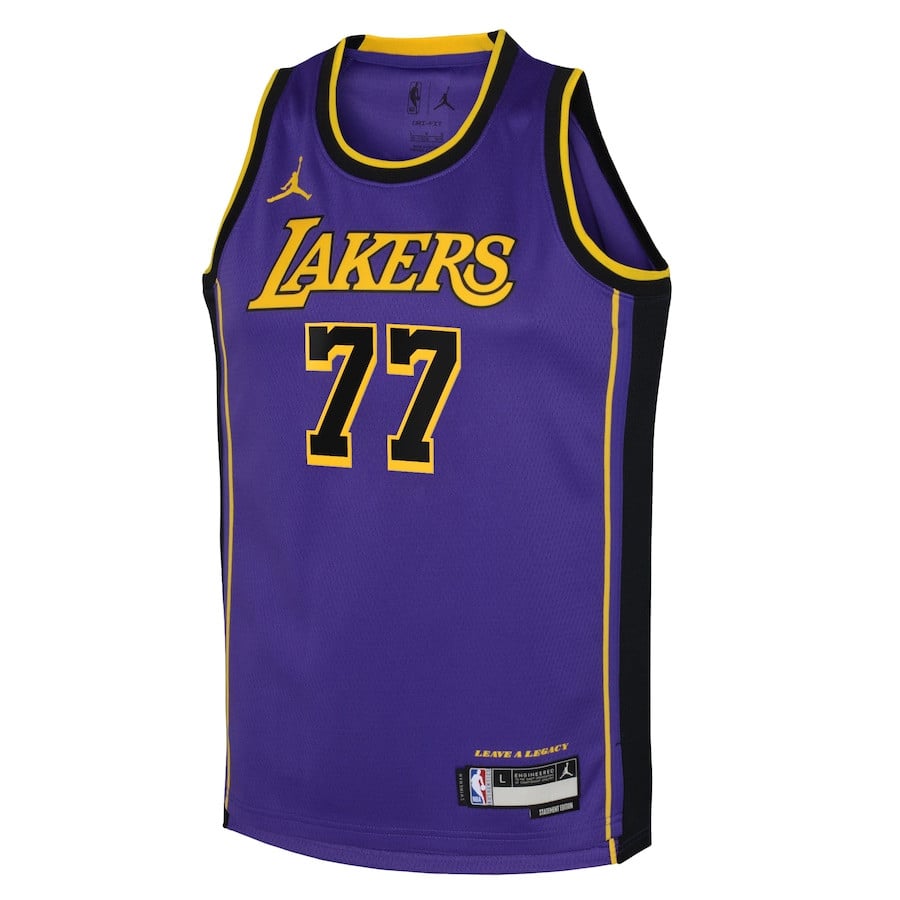 Luka Doncic 77 Los Angeles Lakers 2024/25 Swingman Player Statement Edition Purple NBA Jersey Youth