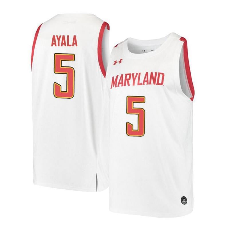Under Armour 5 Eric Ayal White Retro Maryland Terrapins NCAA Jersey Men's