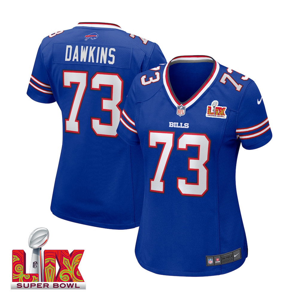 Dion Dawkins #73 Buffalo Bills Super Bowl LIX Royal NFL Jersey Women's