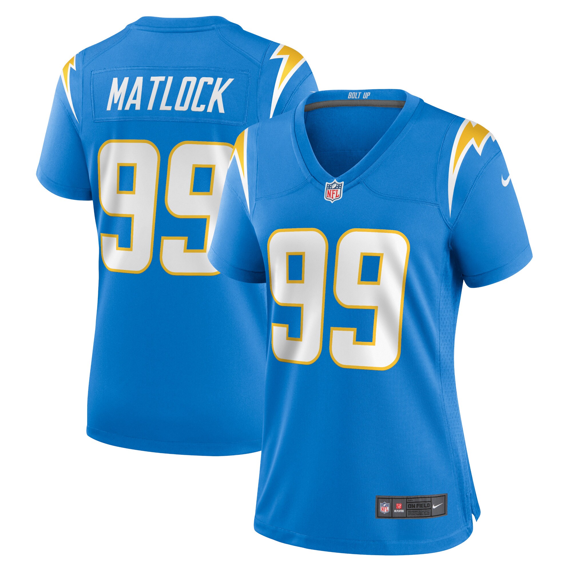 Los Angeles Chargers Scott Matlock Powder Blue Team Game NFL Jersey Women's