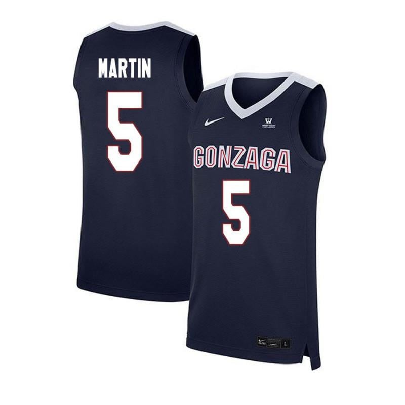 5 Alex Martin Navy Elite Gonzaga Bulldogs NCAA Jersey Men's