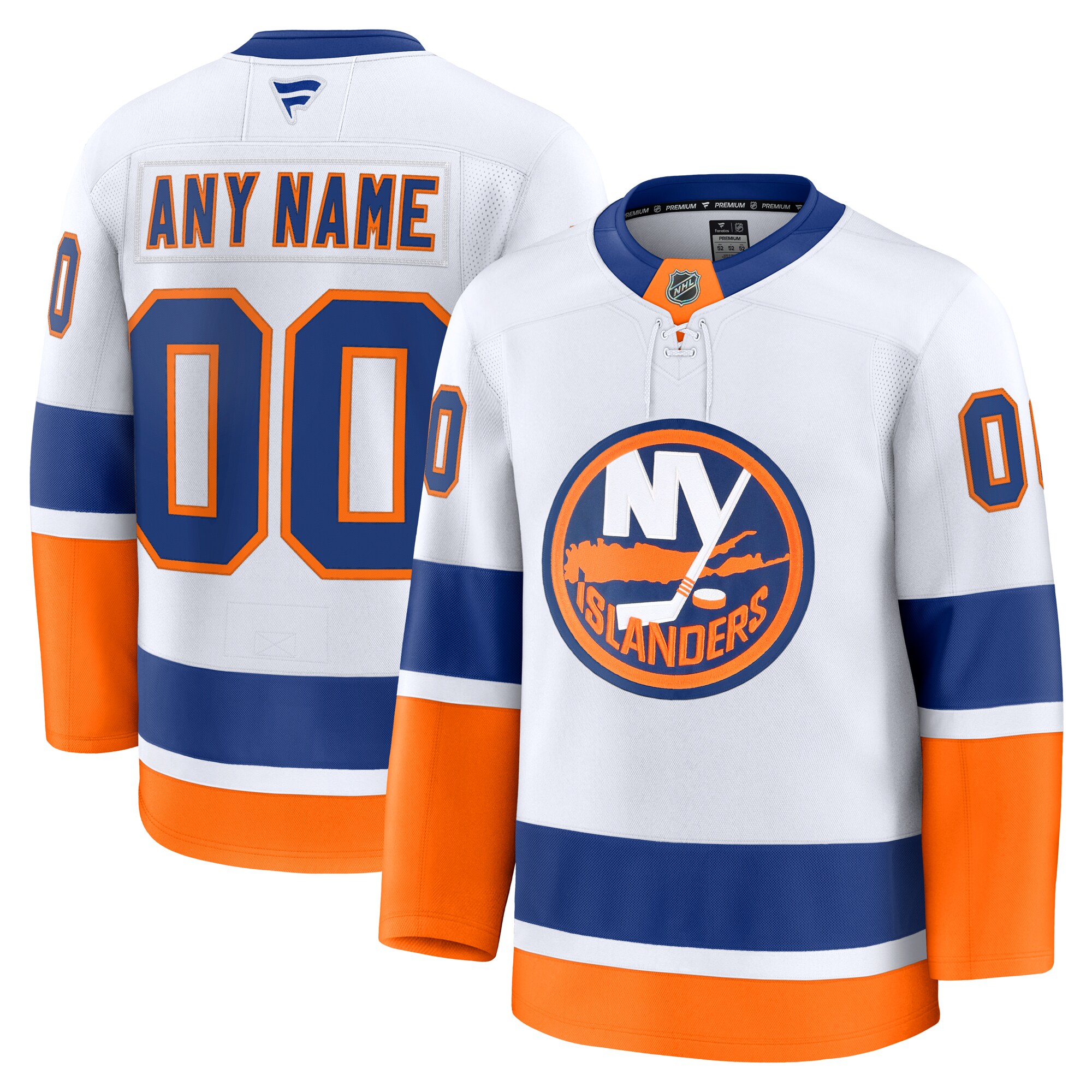 New York Islanders White Away Premium Custom NHL Jersey Men's