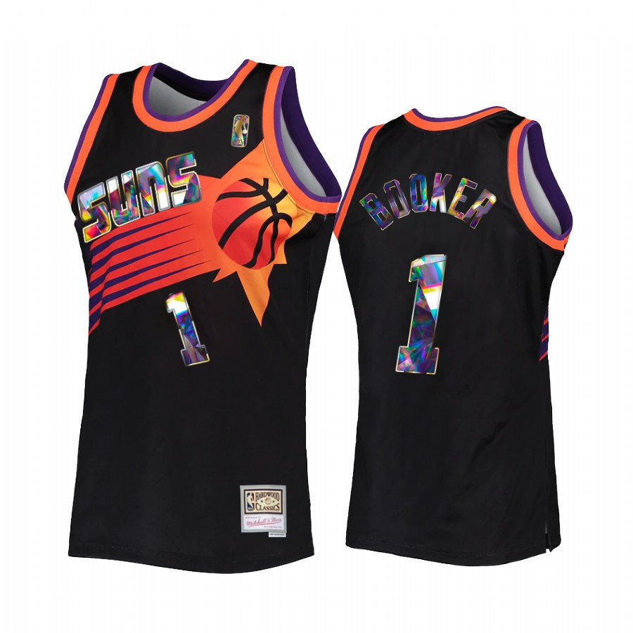 Devin Booker 1 Phoenix Suns 75th Anniversary Diamond Black NBA Jersey Men's