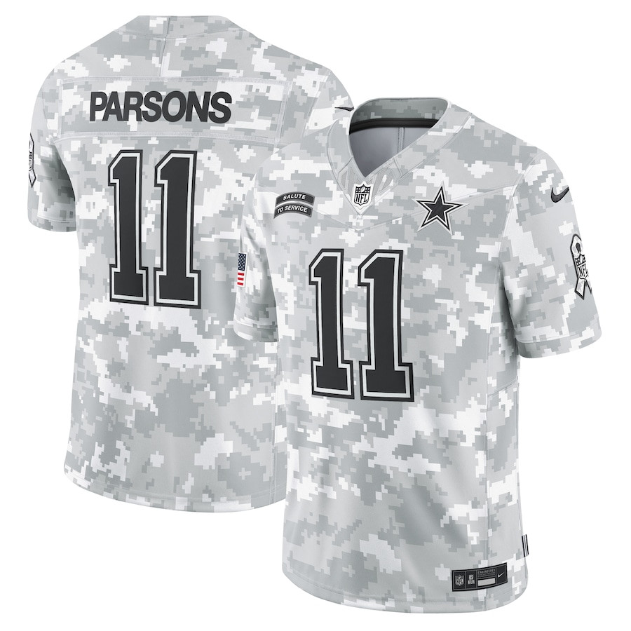 Micah Parsons 11 Dallas Cowboys 2024 Salute to Service Limited Arctic Camo NFL Jersey Men's