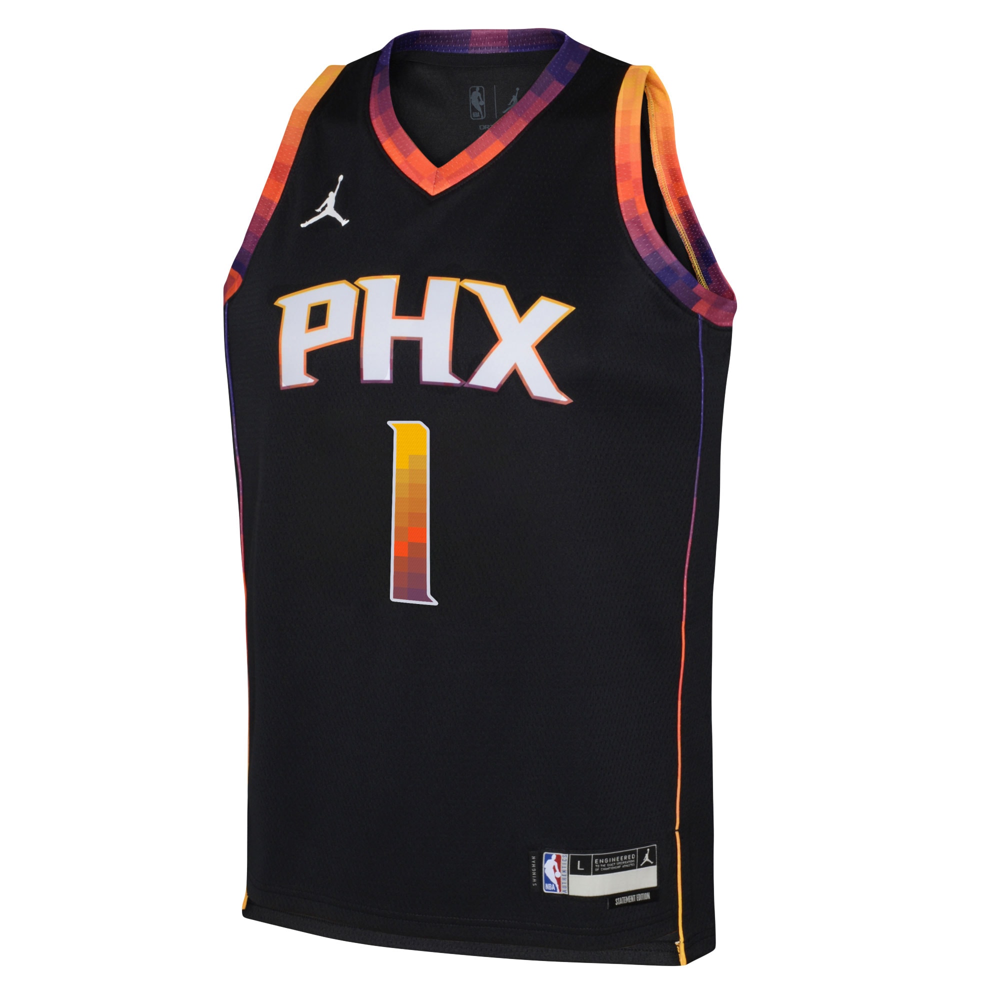 Jordan Brand Devin Booker Black Phoenix Suns Swingman Statement Edition NBA Jersey Youth